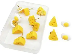 20Pcs Cheese Eggs Push Pins Cork Notice Board Thumb Tacks Drawing Pin Decorative Pushpin for Office Bulletin Board