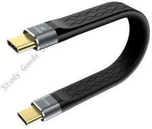 USB4 Short Cable 5.9Inch Flat 40Gbps Transfer 240W Fast Charging for Phone Pad