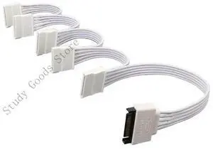 SATAs Power Adapter Cable 15Pin Male to 5 Female for Efficient HDD SSDs Setups