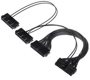 24Pin 1 to 3 Port Power Supply Starter Cord Motherboards Adapters Cable for Miners