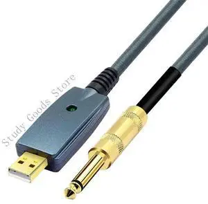 300cm USB Male to 6.35mm Male Guitar Converter Cable for Digital Music Devices
