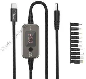 ligent PD100W Charging Cable 5V To 20V Auto Voltages Switches DC5521 Plugs
