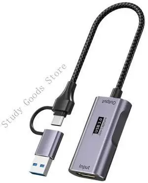 UHD 4K Game Captures Card with USB C Adapters 1080P Recording not Delay for Twitches Streamers and Content Creators