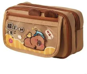 Cartoon Capybara Pencil Bag Lovely Pencil Case Pencil Holder Large Capacity Pencil Pen Bag School Office Supplies