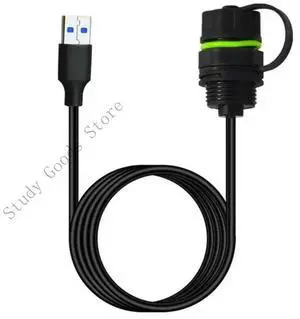 IP68 USB3.0 Flushes Mount Adapter Silicone Sealed USB3.0 Cable for Harsh Environment 100cm Dust/Water Protections