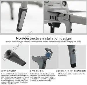 Upgraded Shock Absorption Landing Gear for 2 Zoom/2P Ensures Stability Safety