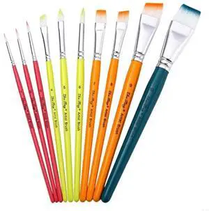 10 Pcs/Set Flat Body Paint Brushes Set Multifunctional Nylon Hair Painting Brushes Artist Brushes Face Body Paint Brushes