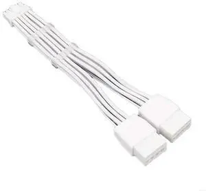 12VHPWR Graphics Card Cable Double 8PIN to 16PIN (12+4Pin) GPU Extension Cable Featuring Stylish White Embossed Finish