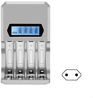 Fast Speed 4 BayUSB Input for AA 3A NiMH NiCD Batteries Featuring Independent Charging and LCD Display