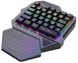 Handed Gaming Keyboard LED 35 Keys Portable Mini Gaming Keypad Ergonomic