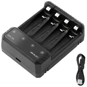 Fast Charging USB C AA/3A RechargeableWith LED Indicators Charging Box for Flashlights Wireless Mouse