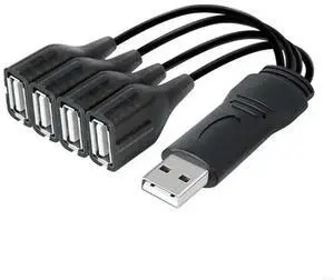Multiport 4 Port Extender Hubs USB2.0 Male to 4 USB Female Splitter Cable