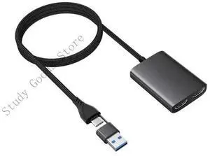 Computer USB to Double Display Adapter to HDTV-compatible Converter 1080P