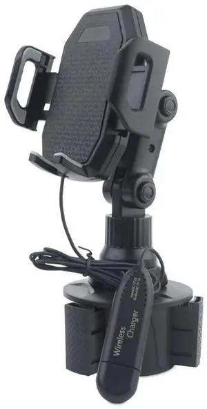 OOTDTY Adjustable Angle 5W Car Cup USB Wireless Charger Holder Mobile Phone Mount Stand Cradle Bracket forCellphone