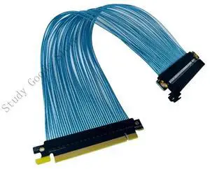 Highly Speed PCIe4.0 X16 Risers Cable GPU Extension Cable 32GB/s 12V Power Supply for AI Server 3090 GPU Silver Plate