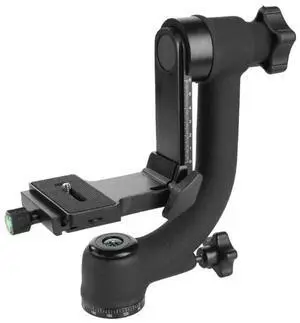 Aluminum Rugged Panoramic Gimbal Tripod Ball Head with Arca-Type Quick Release Plate UNC 1/4 Screw for DSLR Cameras up to