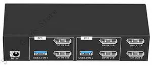 Displayport KVM Switcher Mouse Keyboards Sharing Switcher8K60Hz/4K120Hz Double Monitors Support DisplayPort Interfaces
