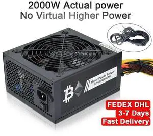 2000W Bitcoin mining PSU PC Power Supply Computer Mining Rig 8 GPU ATX ETC RVN Coin 12v 4 pin power supply 180-240V