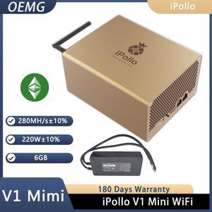 iPollo V1 Mini Classic Ethereum Classic ETC/ETHW/ETHF/QKC/CLO/POM/ZIL Miner 280MH/s 220W Crypto Currency with PSU Ready Stock