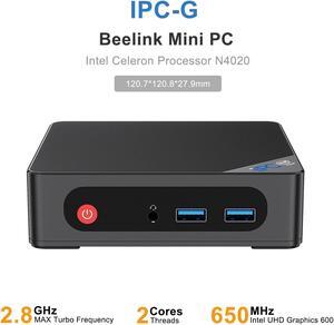 Beelink Mini PC IPC-G, Intel N4020(up to 2.80GHz), Mini PC Gaming DDR4 2400MHz, RAM-4/8GB SSD-64/128GB Computer for Office Home