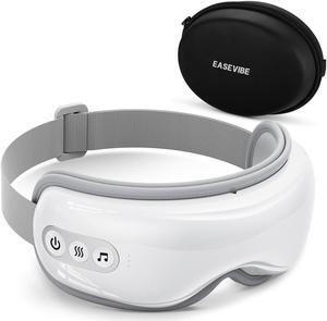 Goldshell Smart Eye Massager Electric Heat Compress Relax Eyes Mask with Bluetooth Music, Relax and Reduce Eye Strain Dark Circles Eye Bags Dry Eye, Ideal Gifts for Both Men and Women(White)