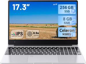 Goldshell 17.3'' Laptop Intel N5095 RAM-8GB SSD-256GB Win 10 HD+(1600*900) Notebook Computer Gaming Laptop