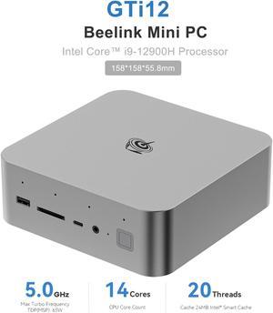 Beelink Mini PC GTi12 Ultra, Intel Core i9-12900H(up to 5.0GHz), RAM-32GB SSD-1TB, DDR5 4800MHz, WiFi6 Bluetooth5.2, Mini PC Gaming Office Home, DP HDMI PC Gray