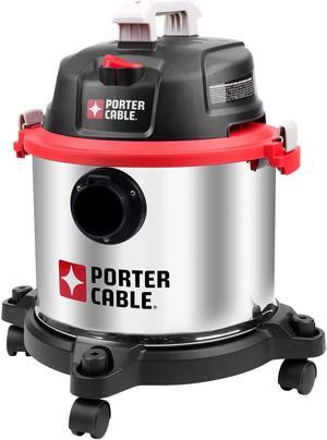 Porter-Cable 5 Gallon Wet Dry Vacuum, 4 Peak HP Stainless Steel 3 in 1 Shop Vacuum Blower with Powerful Suction, Ideal for Job Site, Garage, Basement, Model: PCX18406-5B