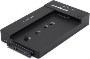 JetMedia JM-D2 USB 3.2 Gen2 10Gbps M.2 NVME/NGFF SATA USB Docking Station, External Hard Drive Enclosure Toolless Installation for M.2, PCIe/SATA 2280/2260/2242/2230 M/B+M Key 2.5 3.5 inch SATA Drive