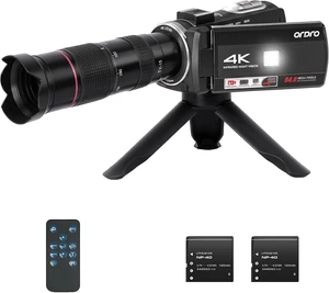 ORDRO 4K Video Camera Camcorder with 12X Telephoto Zoom Lens 3'' 270° Screen Digital Camcorder for Vlogging YouTube, IR Night Vision w/Remote ORDRO 4K Video Camera Camcorder with 12X Telephoto Zoom Lens 3'' 270° Screen Digital Camcorder for Vlogging YouTube, IR Night Vision w/Remote