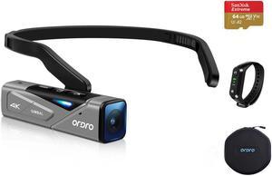 Ordro EP7 4K Camcorder 60FPS Vlog Camera, Hands-Free Head Mounted Camera,2-Axis Gimbal Stabilizer, Wi-Fi APP Control