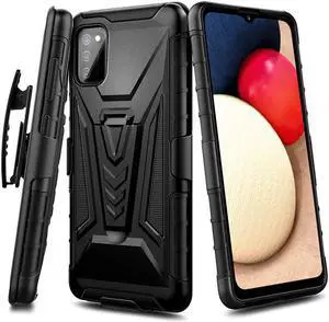 Rome Tech For Samsung Galaxy A03s Dual-Layer Holster Case with Kickstand