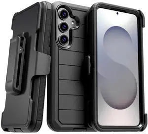 Rome Tech Shockproof Cover Defender Case for Samsung Galaxy S25 Ultra / S25 Edge / S24 Ultra / S23 FE Four Layers of Protection Cellphone Casing Heavy-duty Protection Holster doubles as a kickstand