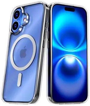 Rome Tech For Apple iPhone 16 Hybrid Shockproof Clear Slim Acrylic Case with MagSafe Rome Tech For Apple iPhone 16 Hybrid Shockproof Clear Slim Acrylic Case with MagSafe