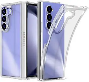 Samsung Galaxy Z Fold 6 Hybrid Shockproof Clear Slim Acrylic Case Cover Flexible Hinge Rib
