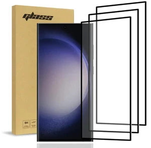 Rome Tech For Samsung Galaxy S23 Ultra (3 Per Pack) 3D Full Glue Glass Screen Protector w/Hole Punch Rome Tech For Samsung Galaxy S23 Ultra (3 Per Pack) 3D Full Glue Glass Screen Protector w/Hole Punch