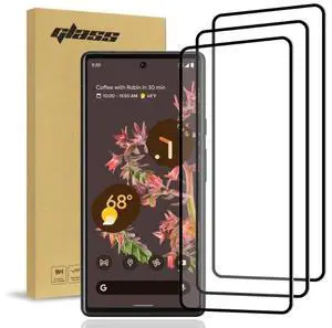 Rome Tech For Google Pixel 6 Pro (3 Per Pack) 3D Full Glue Glass Screen Protector w/Hole Punch
