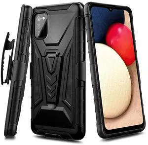Samsung Galaxy A03s Dual-Layer Holster Case with Kickstand