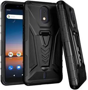 Rome Tech For Cricket Debut 4G Dual-Layer Holster Case with Kickstand