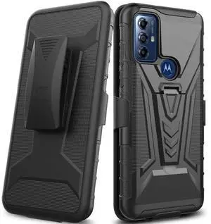 Motorola Moto G Play (2023) Dual-Layer Holster Case with Kickstand