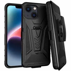Rome Tech For Apple iPhone 14 Dual-Layer Holster Case with Kickstand