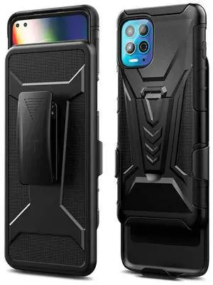 Motorola Moto G100 Dual-Layer Holster Case with Kickstand