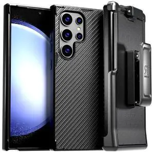 Rome Tech For Samsung Galaxy S24 Ultra (2024) Protective Shockproof Case with Belt Clip Holster