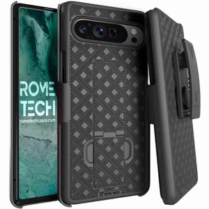 Rome Tech Google Pixel 9 Pro XL Belt Clip Holster Phone Case + 3-Pack Glass Screen Protector Rome Tech Google Pixel 9 Pro XL Belt Clip Holster Phone Case + 3-Pack Glass Screen Protector