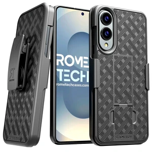 Samsung Galaxy S25 Edge (2025) Belt Clip Holster Phone Case - Black + 3-Pack Glass Screen Protector Samsung Galaxy S25 Edge (2025) Belt Clip Holster Phone Case - Black + 3-Pack Glass Screen Protector