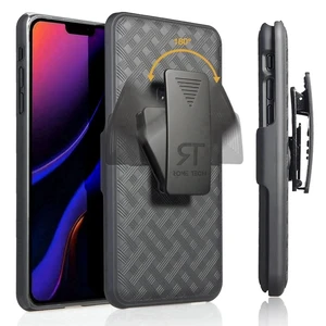 For Google Pixel 5 Shell Holster Combo Case - Black + 3-Pack Glass Screen Protector For Google Pixel 5 Shell Holster Combo Case - Black + 3-Pack Glass Screen Protector