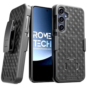 Samsung Galaxy S25 (2025) Belt Clip Holster Phone Case + 3-Pack Glass Screen Protector Samsung Galaxy S25 (2025) Belt Clip Holster Phone Case + 3-Pack Glass Screen Protector