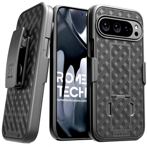 Google Pixel 10 Pro XL Belt Clip Holster Phone Case - Black + 3-Pack Glass Screen Protector Google Pixel 10 Pro XL Belt Clip Holster Phone Case - Black + 3-Pack Glass Screen Protector