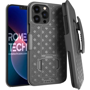 Rome Tech Apple iPhone 13 Pro Shell Holster Combo Case - Black + 3-Pack Glass Screen Protector Rome Tech Apple iPhone 13 Pro Shell Holster Combo Case - Black + 3-Pack Glass Screen Protector