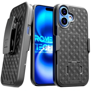 Apple iPhone 17 Belt Clip Holster Phone Case - Black + 3-Pack Glass Screen Protector Apple iPhone 17 Belt Clip Holster Phone Case - Black + 3-Pack Glass Screen Protector